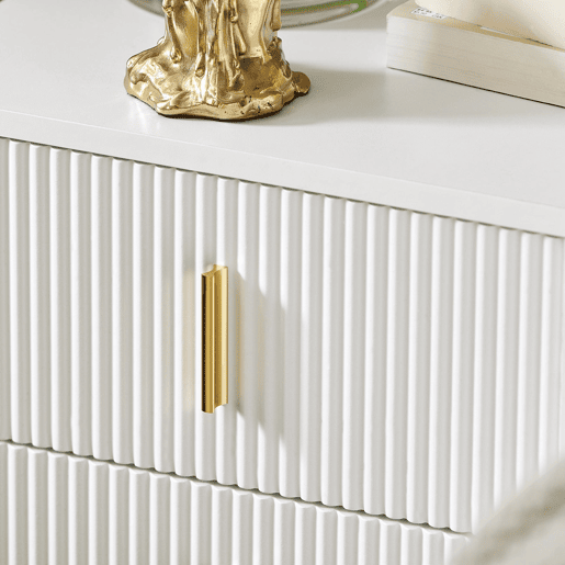 SoBuy Conjunto de 2 Mesas de Cabeceira para Quarto - Mesa de Cabeceira com 2 Gavetas, Mesa de Apoio para Sala de Estar - Cómoda Moderna L40 x P40 x A47 cm Branco FBT115-Wx2