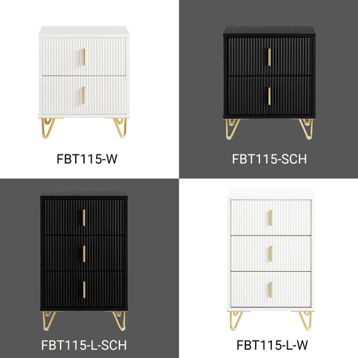 SoBuy Conjunto de 2 Mesas de Cabeceira para Quarto - Mesa de Cabeceira com 2 Gavetas, Mesa de Apoio para Sala de Estar - Cómoda Moderna L40 x P40 x A47 cm Branco FBT115-Wx2