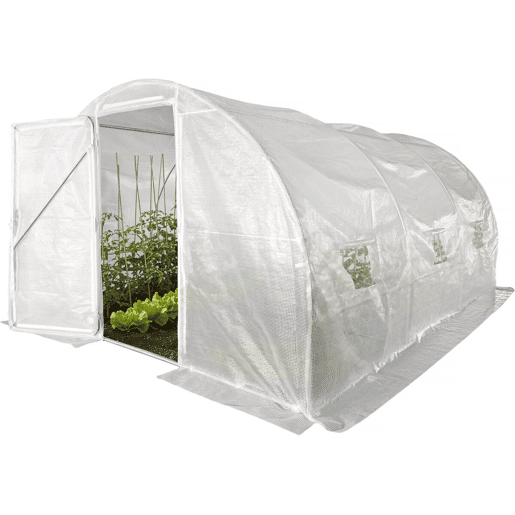 Estufa túnel de jardim Mimosa com porta - 12 m² - 180 g - Branco
