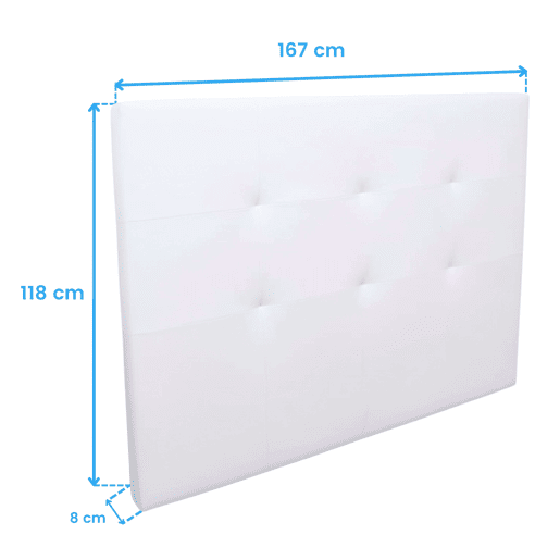 Conjunto de móveis para quarto de casal: cabeceira, 2 mesas de cabeceira e cômoda, branco, 135-150 cm