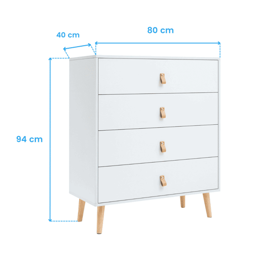 Conjunto de móveis para quarto de casal: cabeceira, 2 mesas de cabeceira e cômoda, branco, 135-150 cm