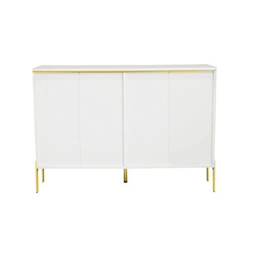 Aparador com 6 gavetas - frente brilhante, grande capacidade de armazenamento, estilo moderno - Branco Aparador com 6 gavetas - frente brilhante, grande capacidade de armazenamento, estilo moderno - Branco
