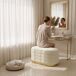 Banco acolchado con compartimento de terciopelo BELLA 80x42 Banco acolchado con compartimento de terciopelo BELLA 80x42 Crema