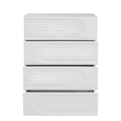 Armário com 4 gavetas - arrumação prática, guias suaves, versátil - Branco