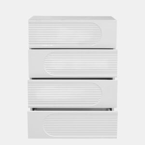 Armário com 4 gavetas - arrumação prática, guias suaves, versátil - Branco