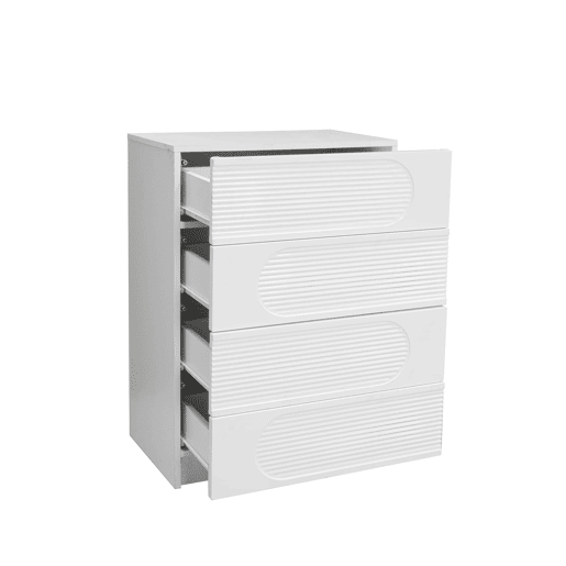 Armário com 4 gavetas - arrumação prática, guias suaves, versátil - Branco