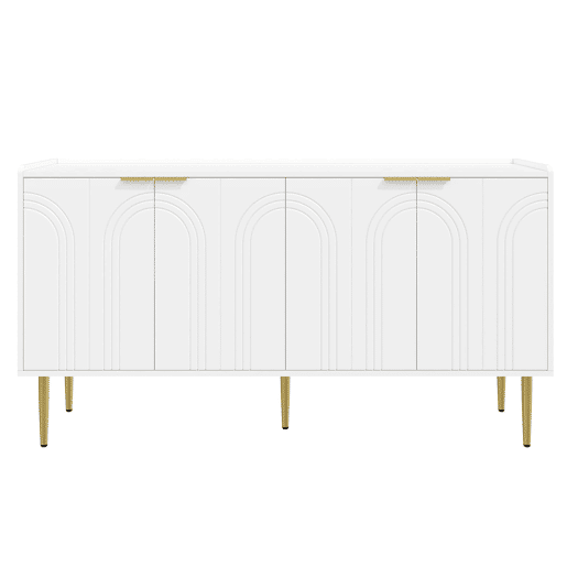Aparador 140x38x75 cm - moderno com espaço de armazenamento - branco Aparador 140x38x75 cm - moderno com espaço de armazenamento - branco