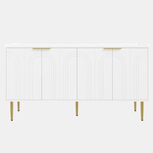 Aparador 140x38x75 cm - moderno com espaço de armazenamento - branco