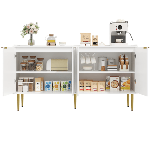 Aparador 140x38x75 cm - moderno com espaço de armazenamento - branco Aparador 140x38x75 cm - moderno com espaço de armazenamento - branco
