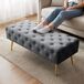 Banco acolchado en terciopelo capitoné MONACO 100x42 Banco acolchado en terciopelo capitoné MONACO 100x42 Beige