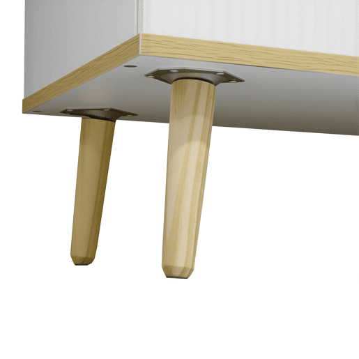 Cômoda com 6 gavetas - amplo espaço de armazenamento, design elegante, pés com efeito de madeira - Branco