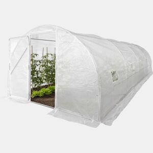 Estufa de jardim tipo túnel Mimosa com porta - 18 m² - 180 g - Branca