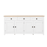 Aparador 160x35x76 cm - Moderno e minimalista, amplo espaço de armazenamento - Branco