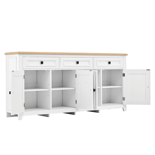 Aparador 160x35x76 cm - Moderno e minimalista, amplo espaço de armazenamento - Branco