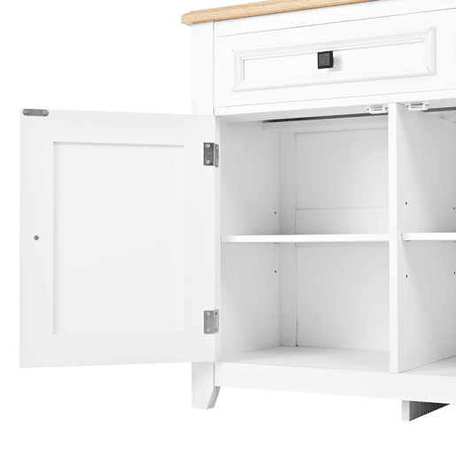 Aparador 160x35x76 cm - Moderno e minimalista, amplo espaço de armazenamento - Branco