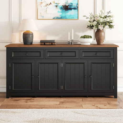 Aparador 160x35x76 cm - moderno e simples, arrumação para sala - preto