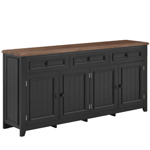 Aparador 160x35x76 cm - moderno e simples, arrumação para sala - preto