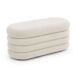 Banco acolchado con compartimento en tejido teddy PUFFO 100x42 Banco acolchado con compartimento en tejido teddy PUFFO 100x42 Blanco