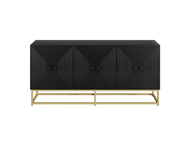 Aparador 3 puertas dobles - gran capacidad, superficie mate - negro