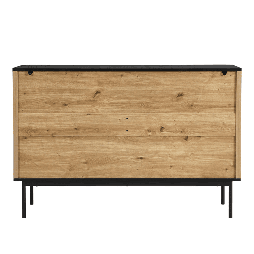 Aparador 120x40 cm - moderno, amplo espaço de armazenamento - PretoNatural