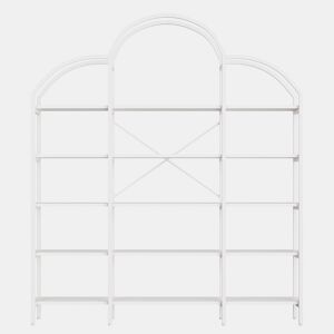 Estante 170x26x190 cm - 5 níveis, design em forma de nuvem, aço e MDF, fácil montagem - Branco