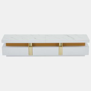 Móvel para TV 200x40x42 cm - 3 gavetas, gestão de cabos, para TVs até 90 - Branco