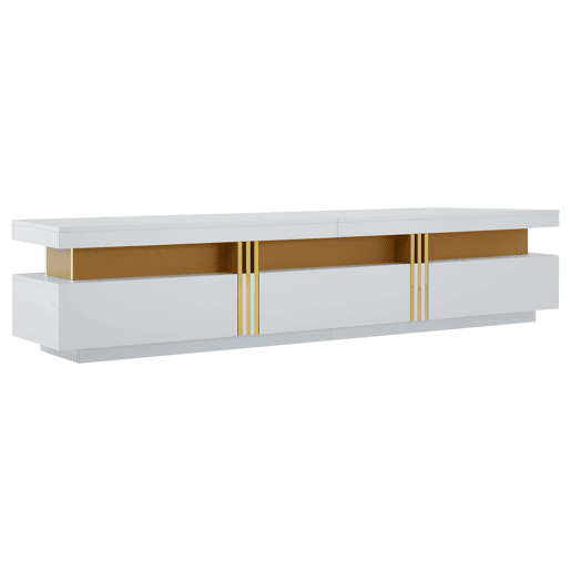Móvel para TV 200x40x42 cm - 3 gavetas, gestão de cabos, para TVs até 90 - Branco Móvel para TV 200x40x42 cm - 3 gavetas, gestão de cabos, para TVs até 90 - Branco