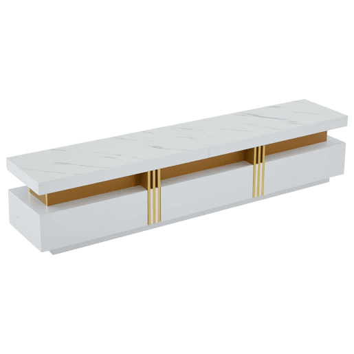 Móvel para TV 200x40x42 cm - 3 gavetas, gestão de cabos, para TVs até 90 - Branco Móvel para TV 200x40x42 cm - 3 gavetas, gestão de cabos, para TVs até 90 - Branco