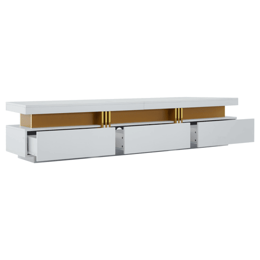 Móvel para TV 200x40x42 cm - 3 gavetas, gestão de cabos, para TVs até 90 - Branco Móvel para TV 200x40x42 cm - 3 gavetas, gestão de cabos, para TVs até 90 - Branco