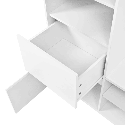 Roupeiro compacto 120x40x90 cm - Espelho, banco, sapateira e ganchos - Branco