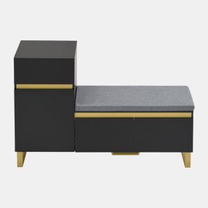 sapateira grande - vários níveis, moderna e minimalista, com gavetas e portas - preta