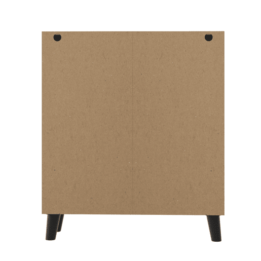 Sapateira 80x32x91 cm - Estilo moderno com padrão de rattan, portas fechadas, madeira