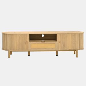 Conjunto de móveis para sala - mesa de centro com altura ajustável e móvel para TV - design moderno - cor natural