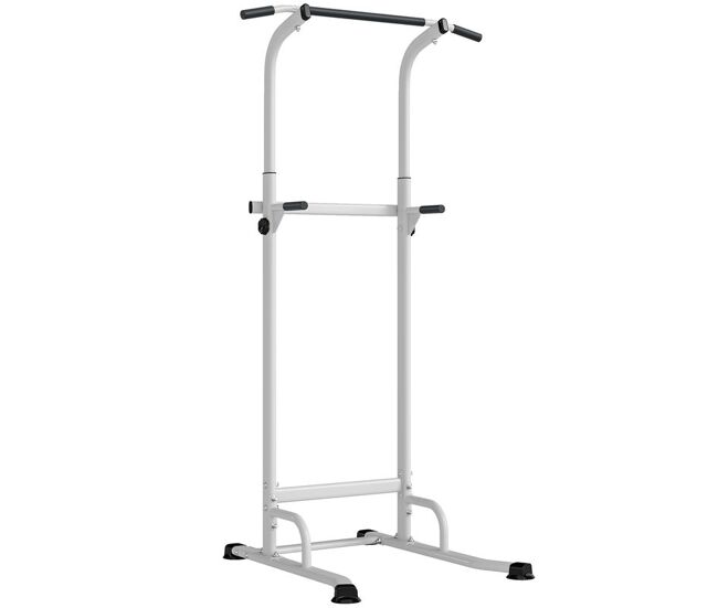 Sportnow barra de dominadas altura regulable 176,5-227 cm, estación de fondos resistente para gimnasio en casa, máquina dominadas multifuncional, para entrenamiento de fuerza, carga 120 kg
