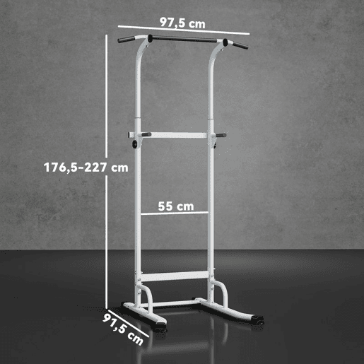 SPORTNOW Barra de Elevações com Altura Ajustável 176,5-227 cm Resistente para Ginásio em Casa Máquina de Elevações Multifuncional para Treino de Força Capacidade 120 kg Branco SPORTNOW Barra de Elevações com Altura Ajustável 176,5-227 cm Resistente para Ginásio em Casa Máquina de Elevações Multifuncional para Treino de Força Capacidade 120 kg Branco