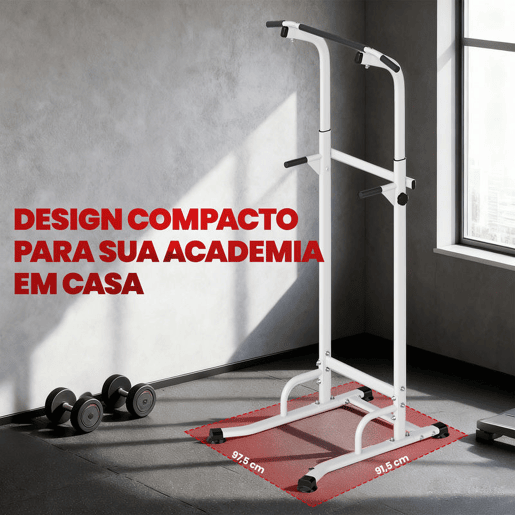 SPORTNOW Barra de Elevações com Altura Ajustável 176,5-227 cm Resistente para Ginásio em Casa Máquina de Elevações Multifuncional para Treino de Força Capacidade 120 kg Branco SPORTNOW Barra de Elevações com Altura Ajustável 176,5-227 cm Resistente para Ginásio em Casa Máquina de Elevações Multifuncional para Treino de Força Capacidade 120 kg Branco