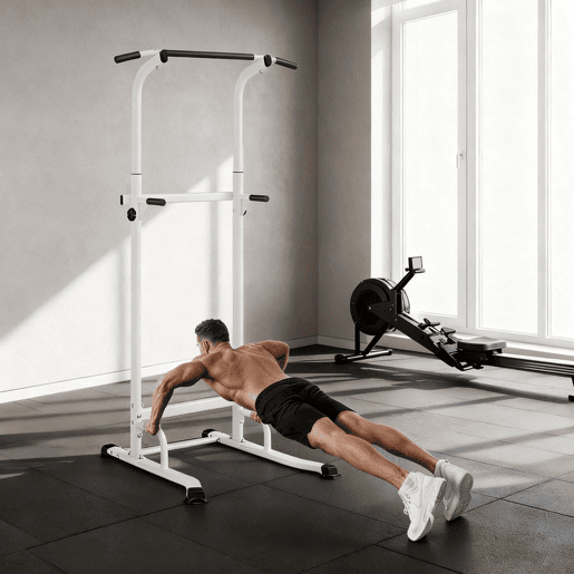 SPORTNOW Barra de Elevações com Altura Ajustável 176,5-227 cm Resistente para Ginásio em Casa Máquina de Elevações Multifuncional para Treino de Força Capacidade 120 kg Branco SPORTNOW Barra de Elevações com Altura Ajustável 176,5-227 cm Resistente para Ginásio em Casa Máquina de Elevações Multifuncional para Treino de Força Capacidade 120 kg Branco