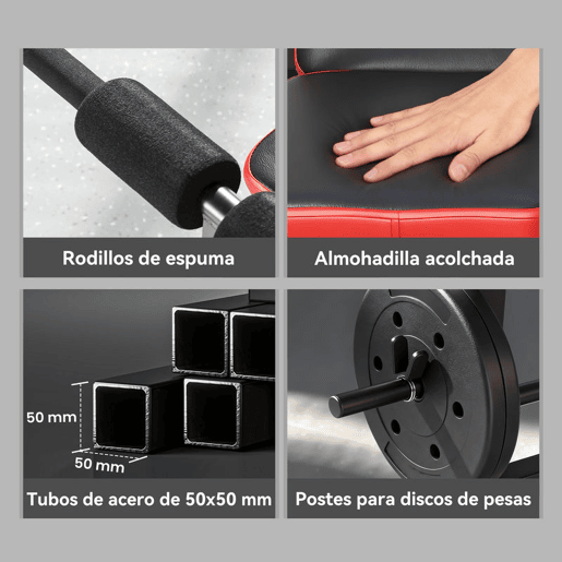 SPORTNOW Banco de Musculação Multifuncional, Carga Máxima de 300 kg, Banco de Pesos Inclinável com Suporte para Barra Ajustável, Assento e Encosto Reguláveis, para Treino Completo em Casa ou Ginásio