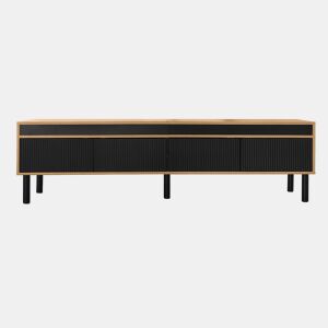 Móvel de TV 170 cm - 4 portas, textura fina - Preto