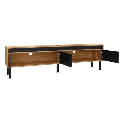 Móvel de TV 170 cm - 4 portas, textura fina - Preto Móvel de TV 170 cm - 4 portas, textura fina - Preto