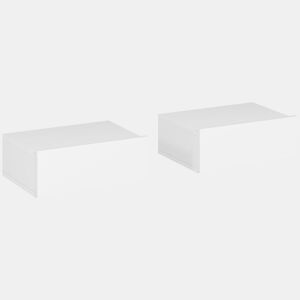HOMCOM Conjunto de 2 Mesas de Cabeceira com 1 Gaveta Desenho Montado na Parede Estilo Moderno para Dormitório 40x30x15 cm Branco
