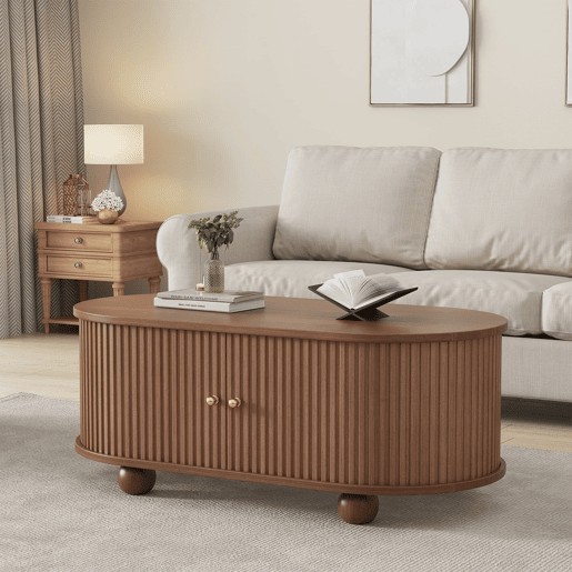Móvel de TV 175x40x42 cm - Conjunto com arrumação e mesa de café - Nogueira Móvel de TV 175x40x42 cm - Conjunto com arrumação e mesa de café - Nogueira