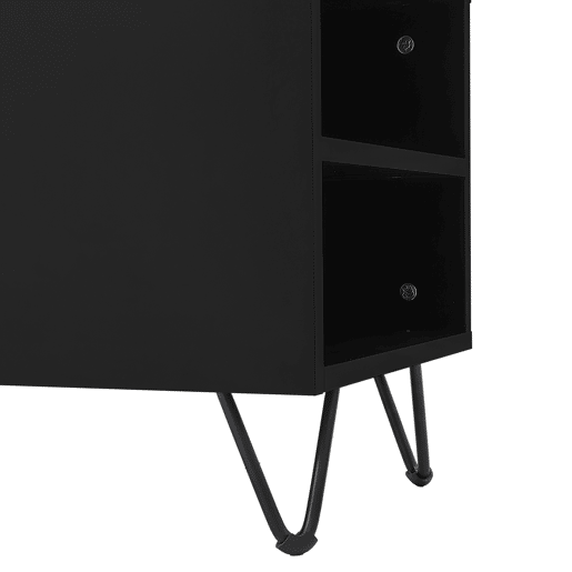 Móvel de TV moderno 180 cm - Design preto e madeira - Preto, Madeira