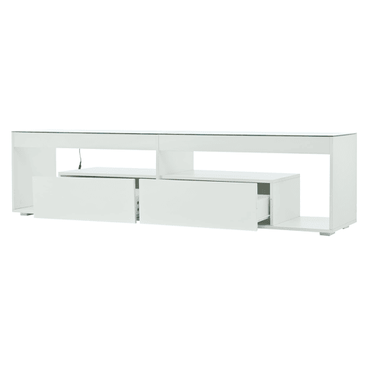 Móvel para TV 70 - LED, alto brilho, 2 gavetas, consola para salaquarto - Branco Móvel para TV 70 - LED, alto brilho, 2 gavetas, consola para salaquarto - Branco
