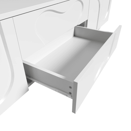 Móvel de TV 180 cm - Minimalista com pés de madeira, design elegante - Branco