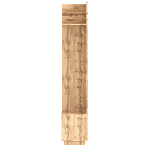Roupeiro compacto 90 cm - com espelho, banco e sapateira - cor natural