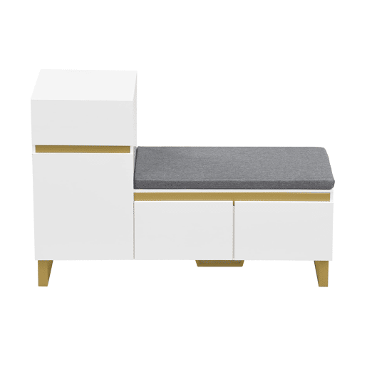 Sapateira de 4 níveis 80x35x110 cm - Armário moderno com gavetas e portas - Branco