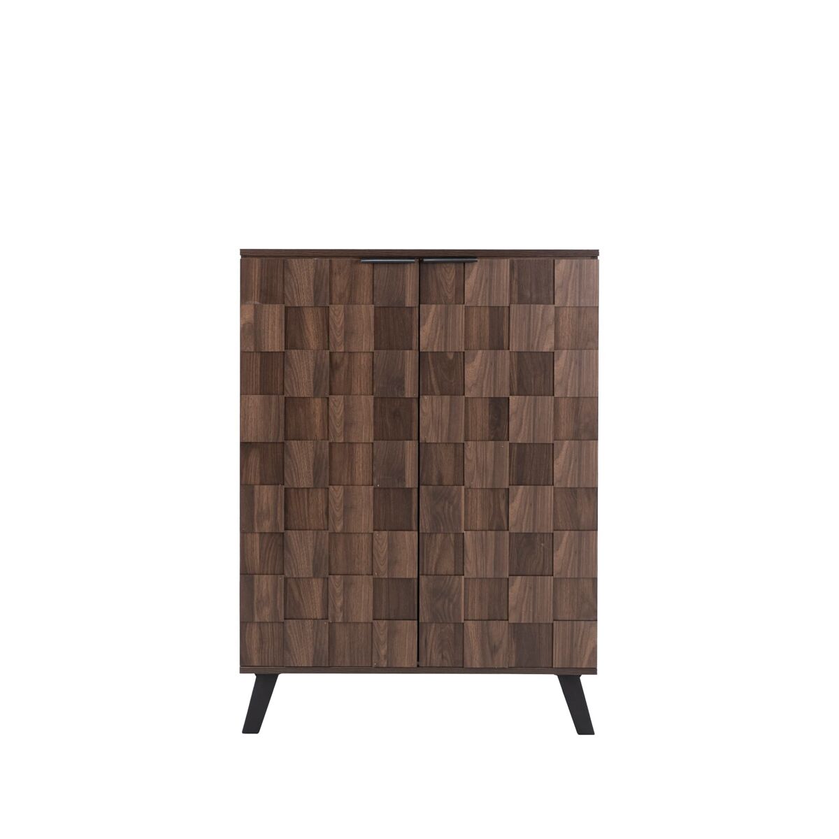 Zapatero moderno 80x35,5x110 cm - 5 compartimentos, estantes ajustables - madera oscura