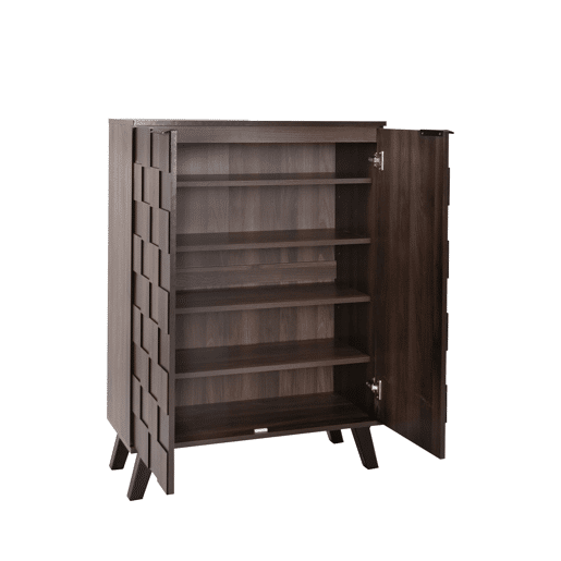Sapateira moderna 80x35,5x110 cm - 5 compartimentos, prateleiras ajustáveis - madeira escura Sapateira moderna 80x35,5x110 cm - 5 compartimentos, prateleiras ajustáveis - madeira escura