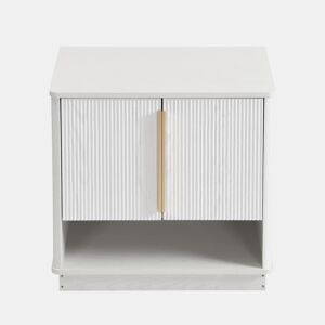 Sapateira 60x40x61 cm - 2 portas, prateleira aberta, puxadores dourados - Branco
